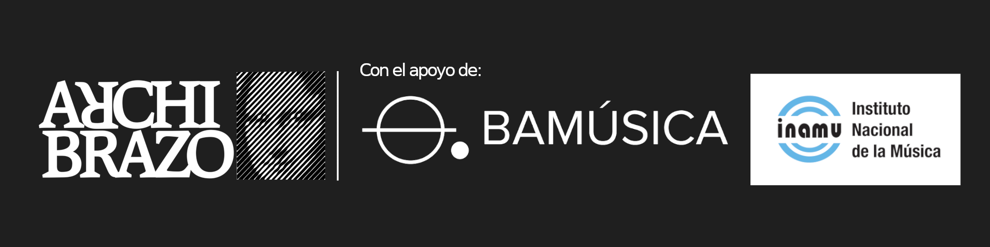 El logo del Archibrazo junto a los créditos de BAmúsica y del INAMU