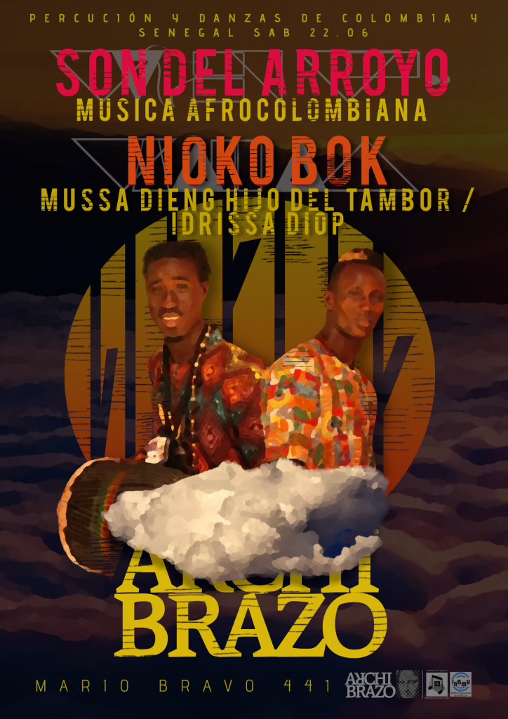 Flyer · PERCUCIÓN Y DANZA SENEGALÉS Y AFROCOLOMBIANA