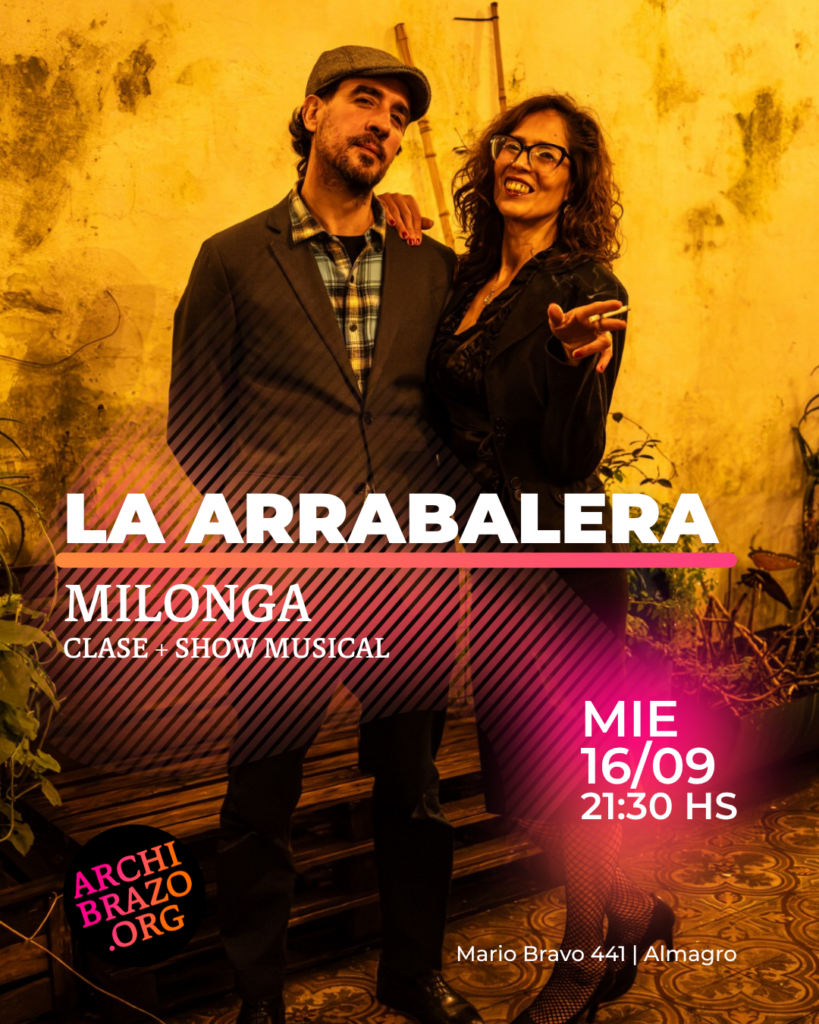 Flyer · MILONGA | LA ARRABALERA + Clase de baile