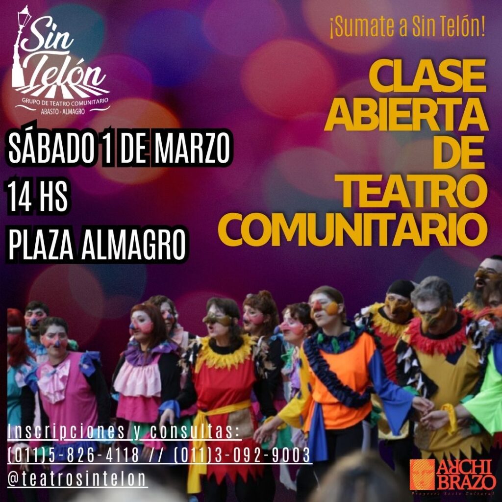 Flyer · Clase abierta de Teatro Comunitario